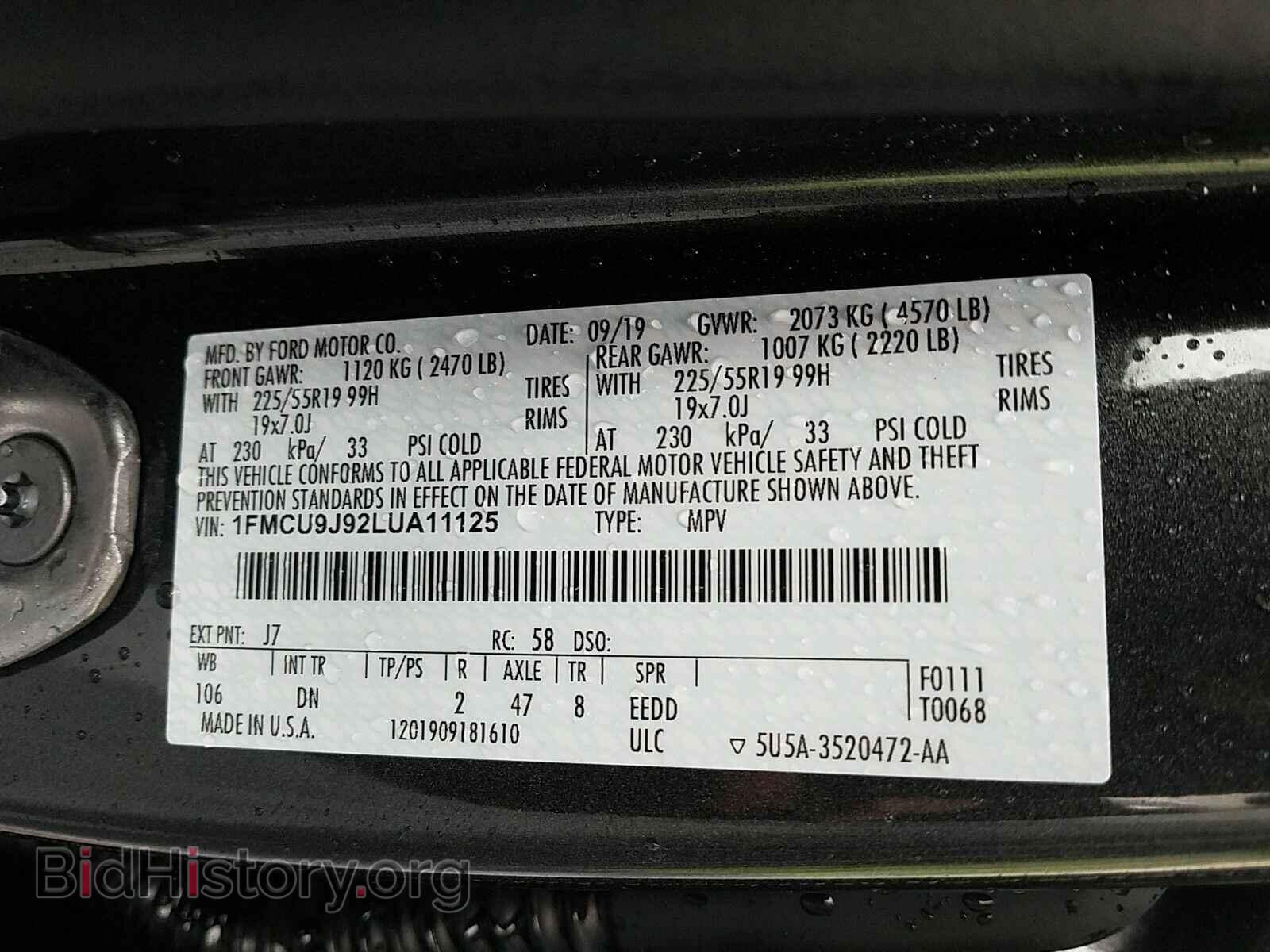2020 Ford Escape - VIN: 1FMCU9J92LUA11125 - Photo 6