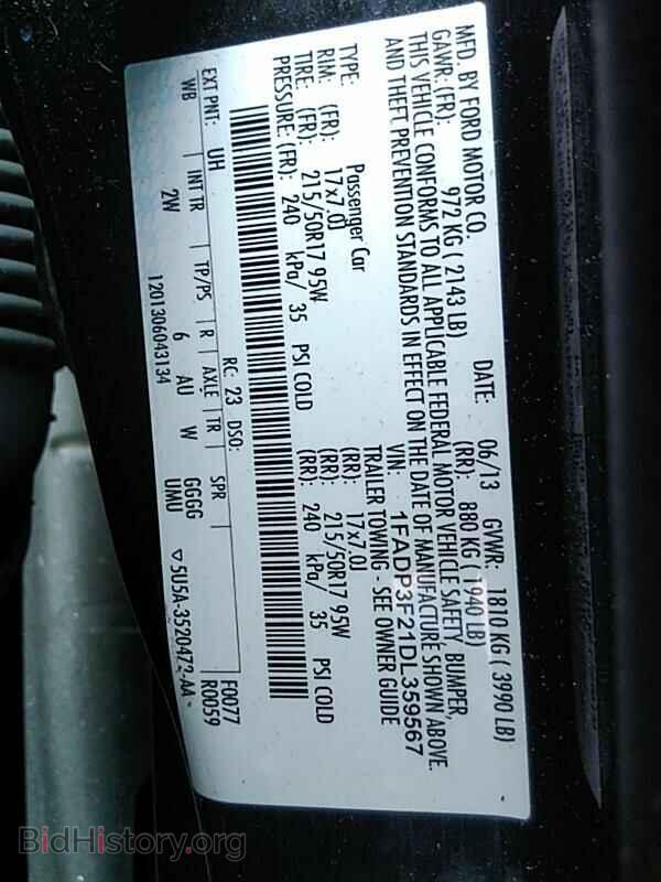2013 Ford Focus - VIN: 1FADP3F21DL359567 - Фото 6