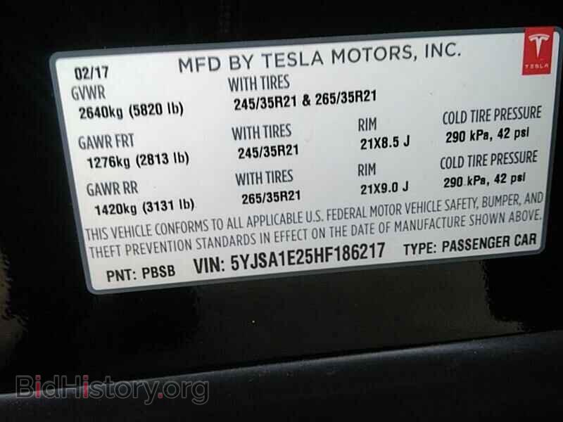 2017 Tesla Model S - VIN: 5YJSA1E25HF186217 - Фото 6