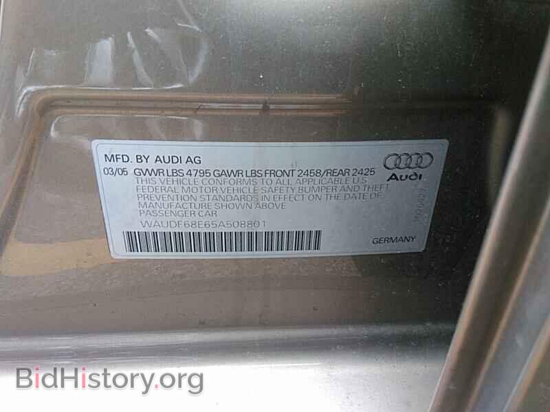 2005 Audi A4 - VIN: WAUDF68E65A508801 - Фото 6