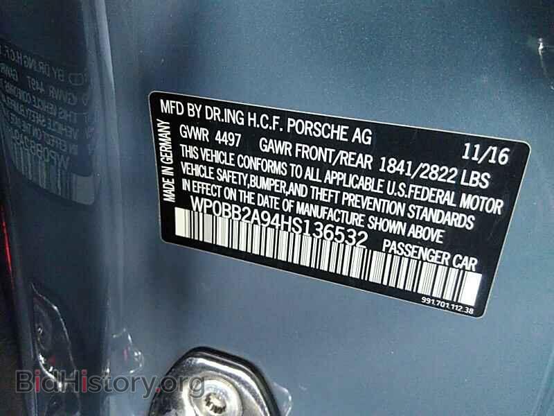 2017 Porsche 911 - VIN: WP0BB2A94HS136532 - Фото 6