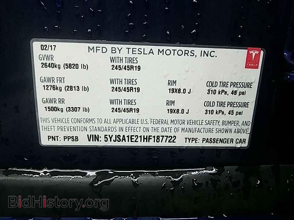 2017 Tesla Model S - VIN: 5YJSA1E21HF187722 - Фото 6