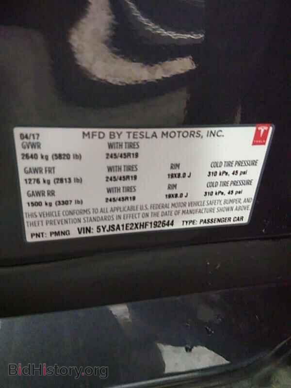 2017 Tesla Model S - VIN: 5YJSA1E2XHF192644 - Фото 6