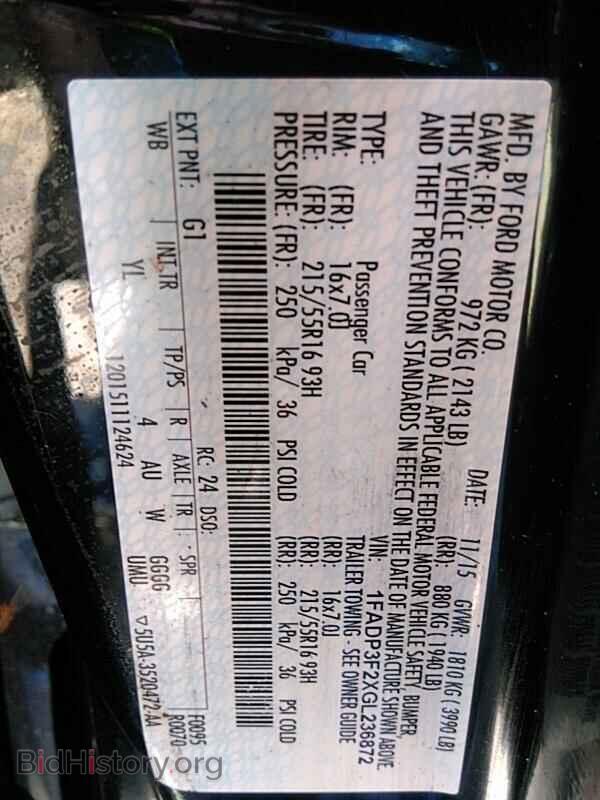 2016 Ford Focus - VIN: 1FADP3F2XGL236872 - Фото 6