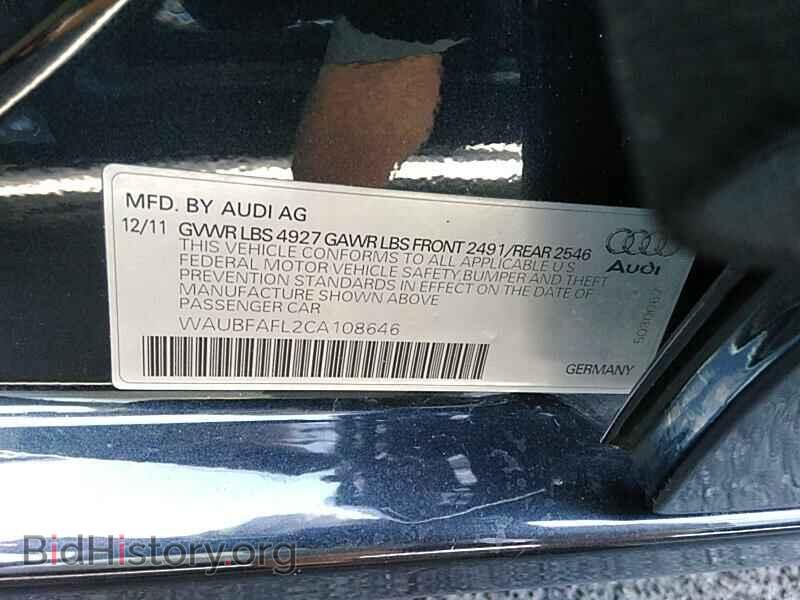 2012 Audi A4 - VIN: WAUBFAFL2CA108646 - Фото 6