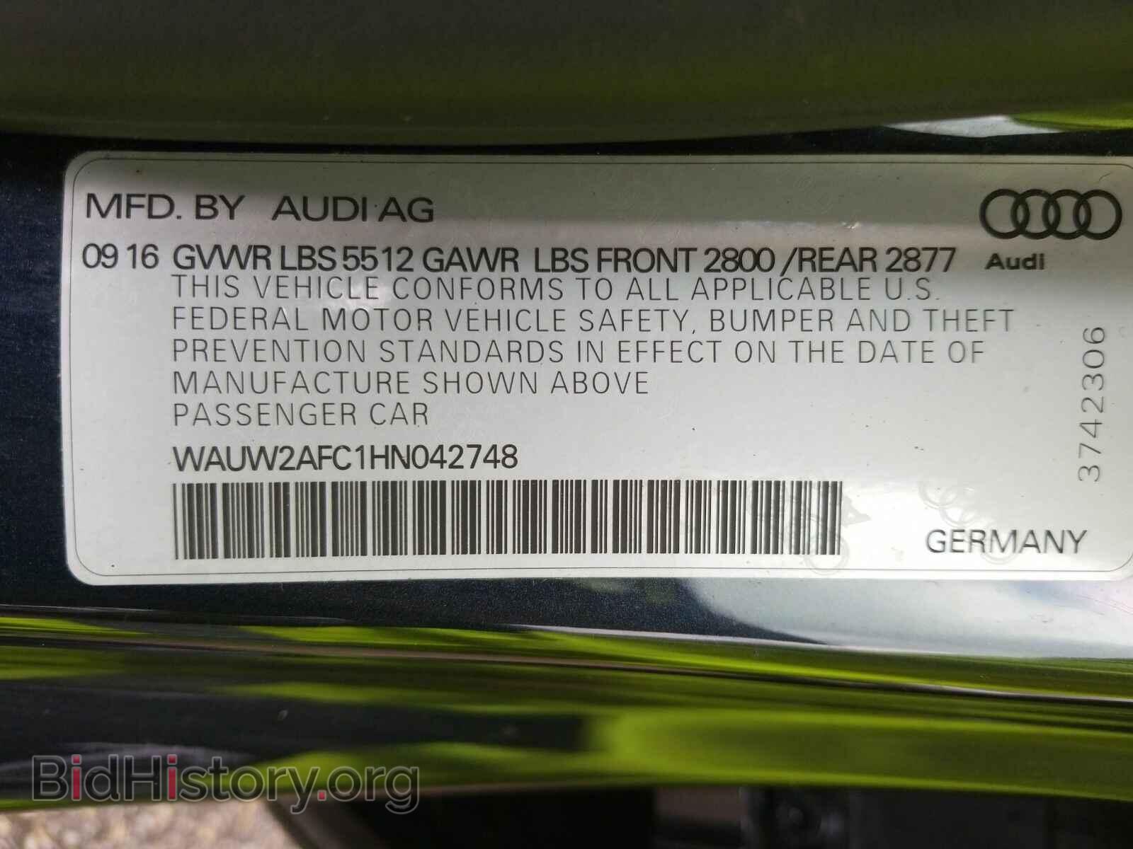 2017 Audi A7 - VIN: WAUW2AFC1HN042748 - Фото 6