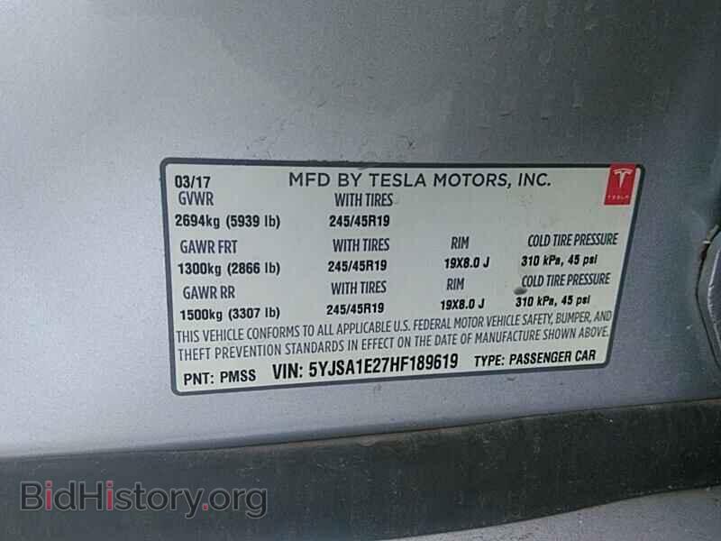 2017 Tesla Model S - VIN: 5YJSA1E27HF189619 - Фото 6