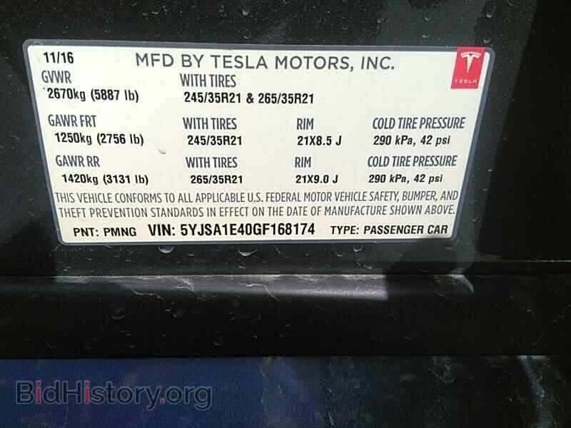 2016 Tesla Model S - VIN: 5YJSA1E40GF168174 - Фото 6