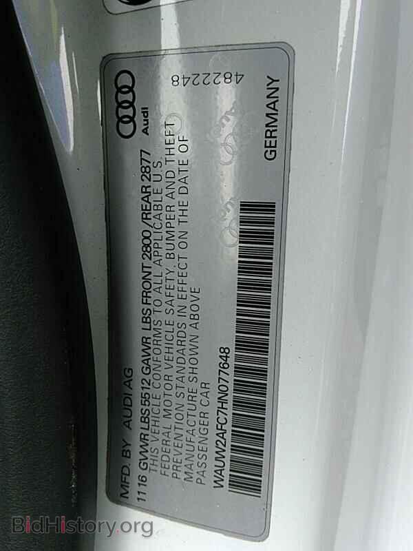 2017 Audi A7 - VIN: WAUW2AFC7HN077648 - Фото 6