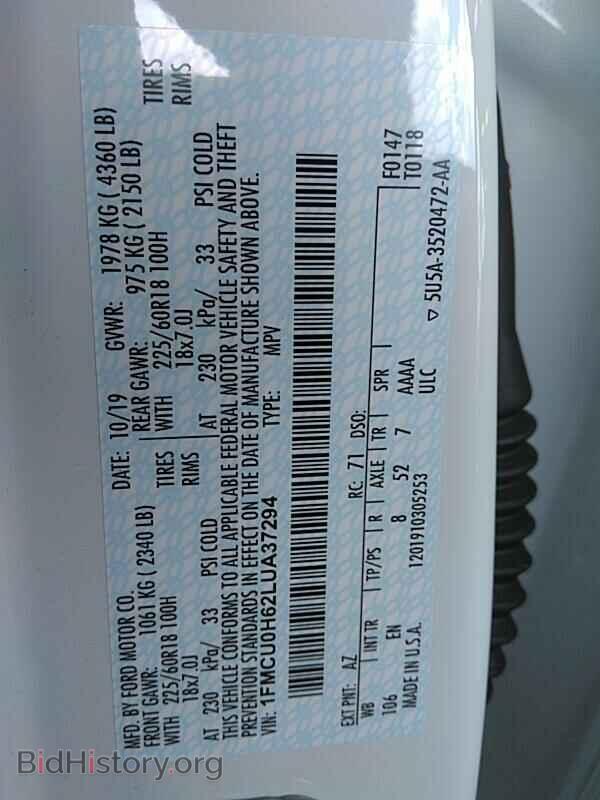 2020 Ford Escape - VIN: 1FMCU0H62LUA37294 - Photo 6
