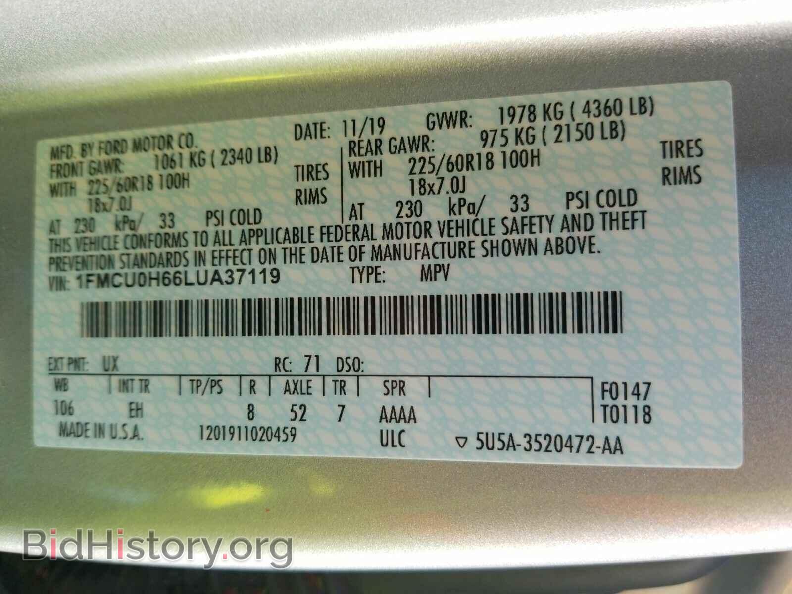 2020 Ford Escape - VIN: 1FMCU0H66LUA37119 - Photo 6