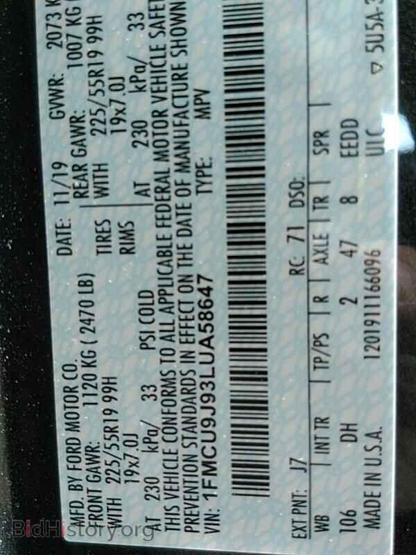 2020 Ford Escape - VIN: 1FMCU9J93LUA58647 - Photo 6