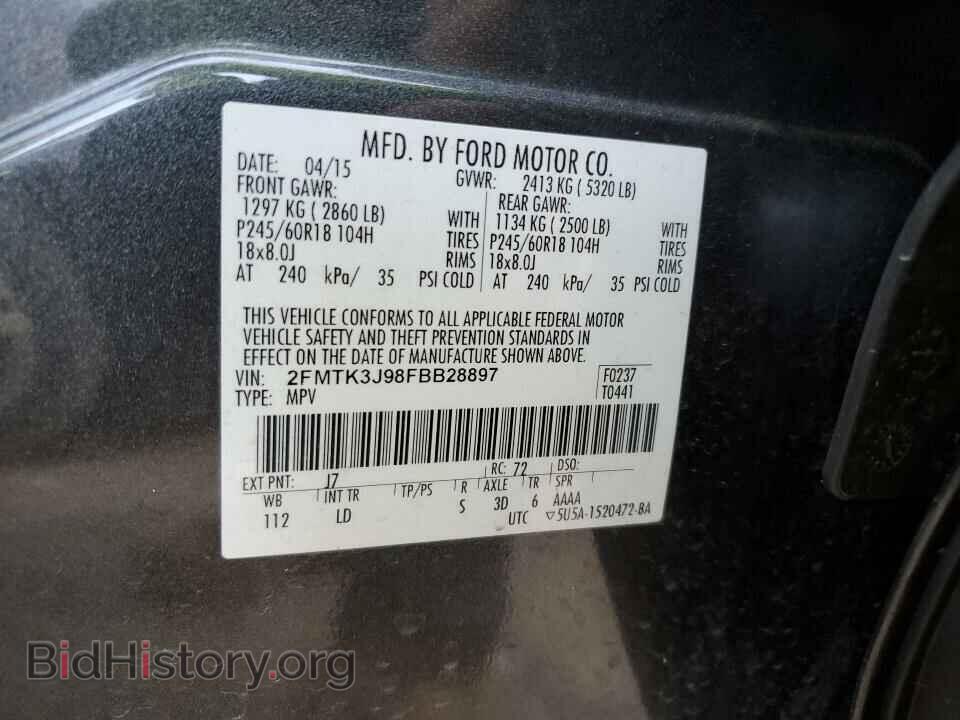 2015 Ford Edge - VIN: 2FMTK3J98FBB28897 - Фото 6